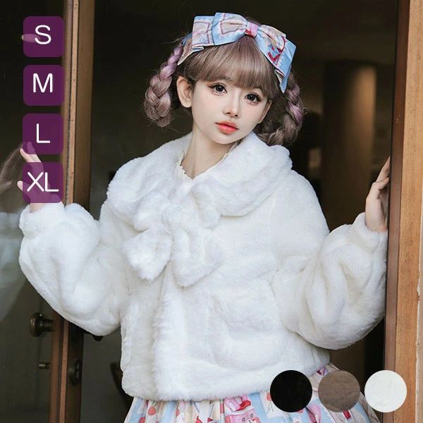 ディアマイラブ ファー コート Lolita ロリータ フレア 姫ギャル　森 bfq29272_1.jpg
