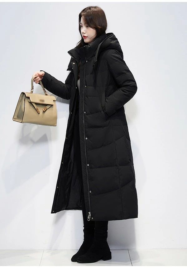 ダウンコート レディース ダウンジャケット 90％ダウン Aライン 帽子付き フード 母親 大きいサイズ 黒 ブラック 厚手 冬服 防寒着 おしゃれ S M L きれいめ 着やせ 20代 30代 40代 50代 60代 秋 冬 bg101zezec6