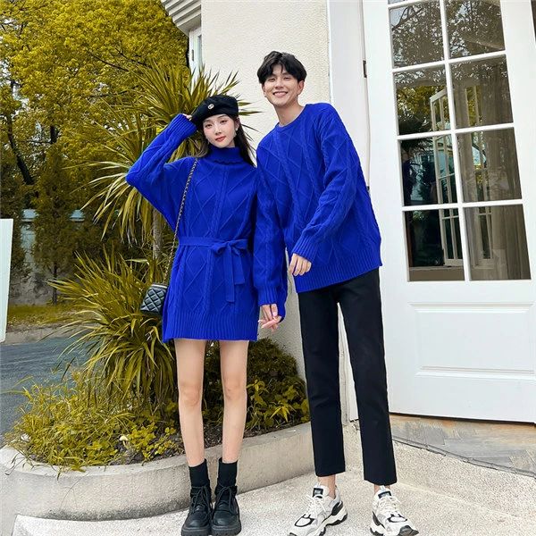 和楽屋のセーター レディース カップル ニット ペアルック ペアセーター 長袖 厚手 ニット 秋 冬 セーター メンズ 上着 暖かい ペアルック カップル お揃い カジュアル 韓国風 ギフト 20代 30代｜アングル3