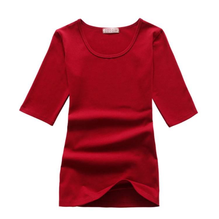 送料無料 全6色 5分袖Tシャツ Tシャツ カットソー レディース トップス 5分袖 タイト tシャツ 無地 ス..