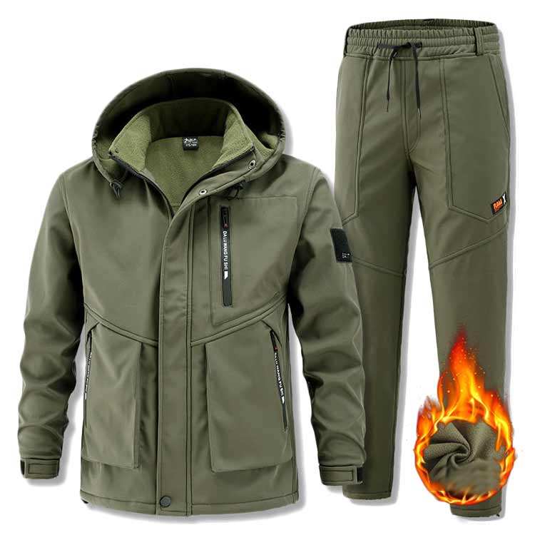 マウンテンジャケット 裏起毛 メンズ 上下セット 厚手 防風 防寒 防水 撥水 作業服 ミリタリー マウン..