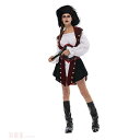 女海賊 ジャック船長パイレーツオブカリビアン 海賊帽付 ハロウィン 衣装 大人用 女性用 ハロウィン 衣装 コスプレ レディース ガールズ ハロウィーン
