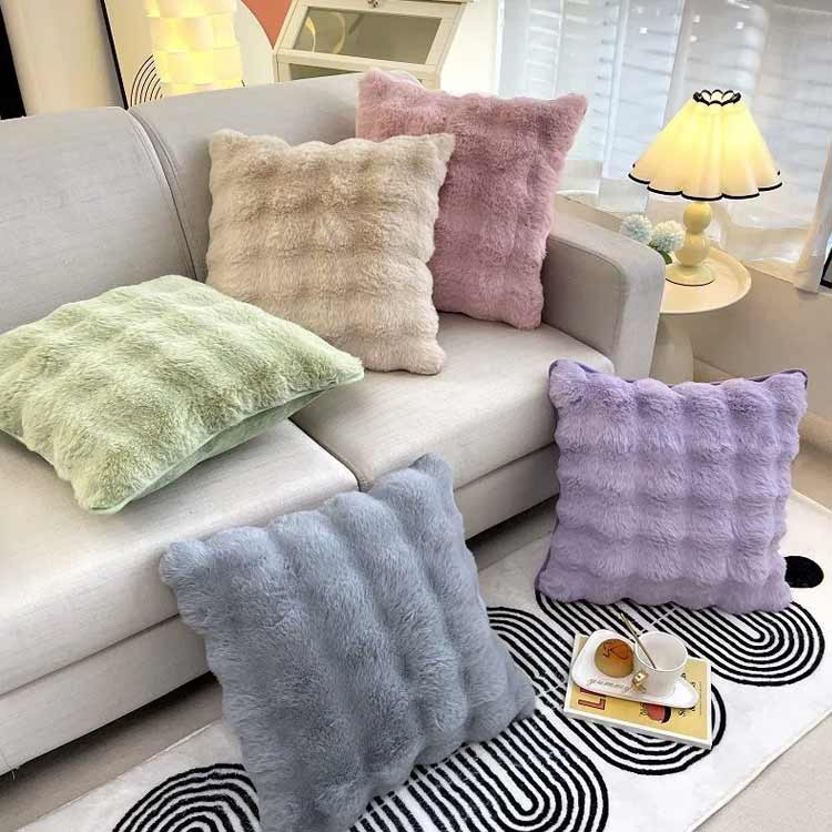 2枚セット クッションカバー 45×45cm 40×40cm 秋 冬 正方形 クッション ふわふわ 秋冬 韓国 インテリア 発熱 もこもこ フランネル あったか おしゃれ かわいい 暖かい 無地 軽量 洗える クッション ふわふわ もふもふ 柔らかい ギフト プレゼント カジュアル [2]