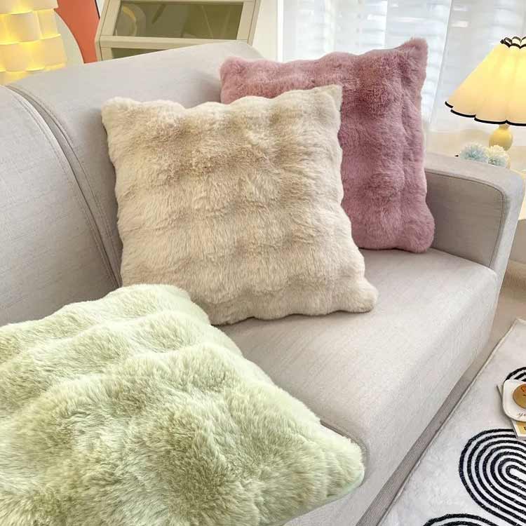 2枚セット クッションカバー 45×45cm 40×40cm 秋 冬 正方形 クッション ふわふわ 秋冬 韓国 インテリア 発熱 もこもこ フランネル あったか おしゃれ かわいい 暖かい 無地 軽量 洗える クッション ふわふわ もふもふ 柔らかい ギフト プレゼント カジュアル [3]