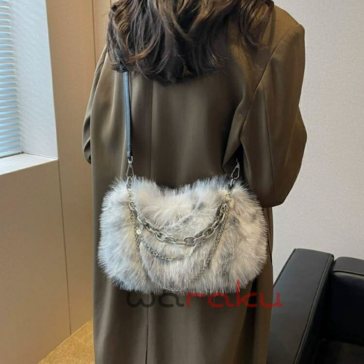 ファーバッグ レディース フェイクファー ショルダーバッグ トートバッグ 2Way 小さめ 軽量 斜め掛けバッグ 可愛い エコファーバッグ もこもこ ふわふわ 秋冬 肩かけバッグ おしゃれ 冬 カジュアル きれいめ クリスマス プレゼント ギフト 送料無料 2