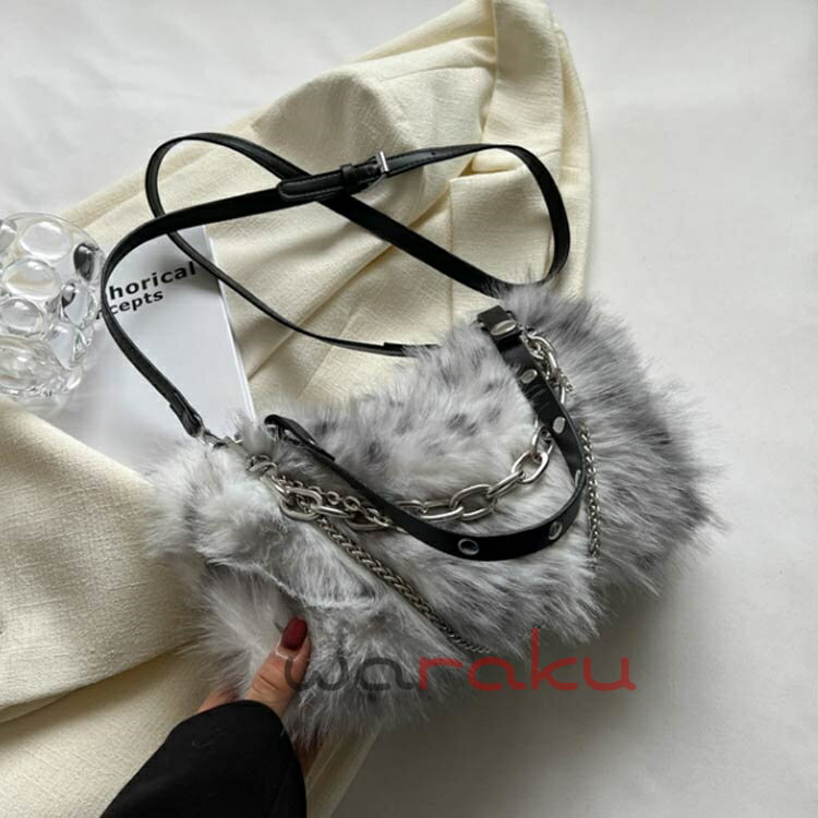 ファーバッグ レディース フェイクファー ショルダーバッグ トートバッグ 2Way 小さめ 軽量 斜め掛けバッグ 可愛い エコファーバッグ もこもこ ふわふわ 秋冬 肩かけバッグ おしゃれ 冬 カジュアル きれいめ クリスマス プレゼント ギフト 送料無料 3