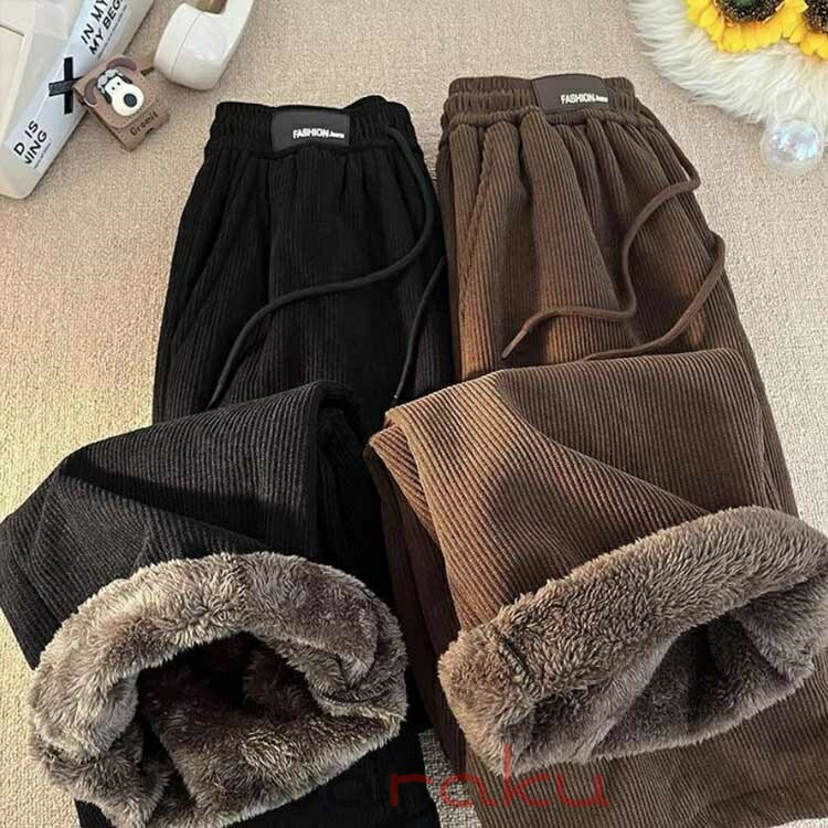 ストレートパンツ フリースパンツ コーデュロイ...の紹介画像3