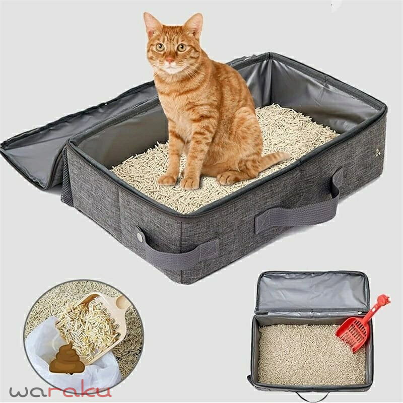 Other - 折りたたみ 猫 トイレ 大きい 旅行 猫用トイレボックス 飛び散らない オックスフォード生地 猫トイレ 本体 密閉 消臭 ポータブル 猫トイレ 折り畳み式 猫用 ポータブル 猫トイレ 撥水 お手入れ簡単 旅行 お出かけ 防災 避難 猫・小型犬用