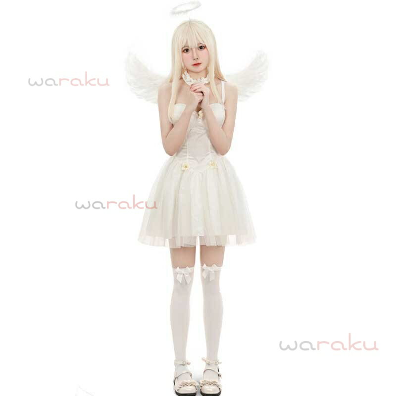 ハロウィン コスプレ 衣装 レディース 天使 悪魔 大人用 仮装 豪華 コスプレ 衣装 セット 羽 可愛い セ..