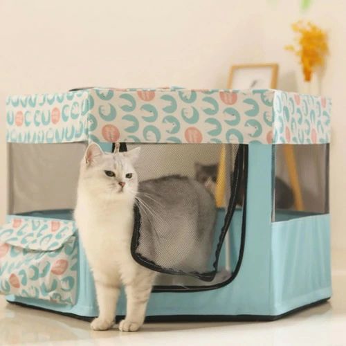 ペットゲージ 六角形 四角形 かわいい プリント ポケット付き 折りたたみ メッシュ 通気性 遊び場 ドライブ キャンプ ペット用品 グッズ アクセサリ 犬 小型犬 猫 子猫 動物 おしゃれ 室内 屋外 災害 避難所 防災グッズ トラベル 持ち運び