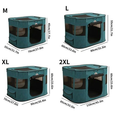 ペットゲージ 110cm グリーン かわいい 顔 プリント 折りたたみ メッシュ 通気性 遊び場 キャンプ ペッ..