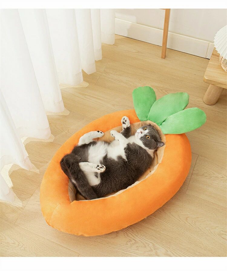 【2点600円割引】ペットベッド ベット 子犬 冬用 暖かい 犬 猫 ベッド 人参型 ペットクッション にんじ..