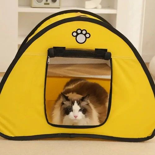 ペットゲージ 三角形 手形 プリント かわいい 折りたたみ メッシュ 通気性 遊び場 ドライブ キャンプ ..