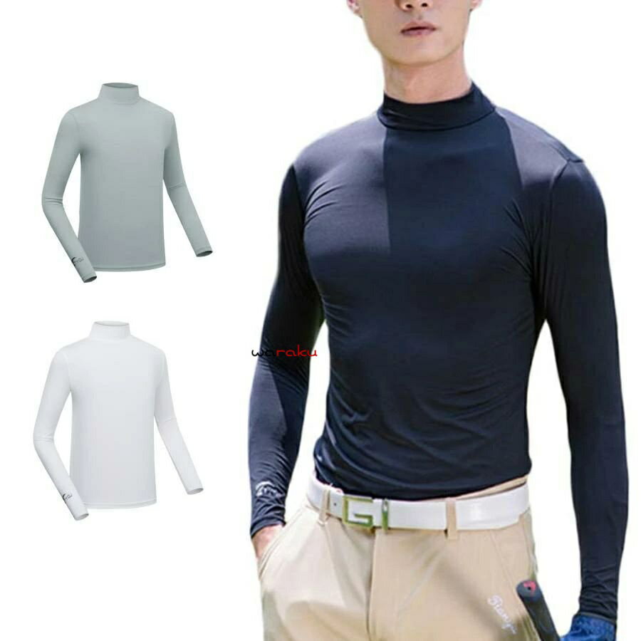 ゴルフウェア インナー メンズ 長袖 UVカット ウェア 日焼け対策 ストレッチ ひんやり 夏 スポーツシャツ ゴルフウェア 吸汗 速乾 接触冷感 スポーツウェア キレイめ おしゃれ シンプル 大きいサイズ 20代 30代 40代