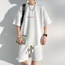 セットアップ メンズ 上下セット 夏 ゆったり 半袖tシャツ ハーフパンツ カジュアル 涼しい 無地 英文字 シンプル スポーツ 学生 おしゃれ 夏服 キレイめ おしゃれ シンプル 20代 30代 40代
