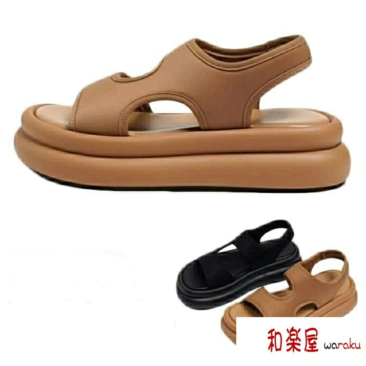 ビーチサンダル ストラップ 滑り止め 厚底 シューズ 軽量 軽い 通気性 美脚 アウトドア 婦人靴 シンプ..