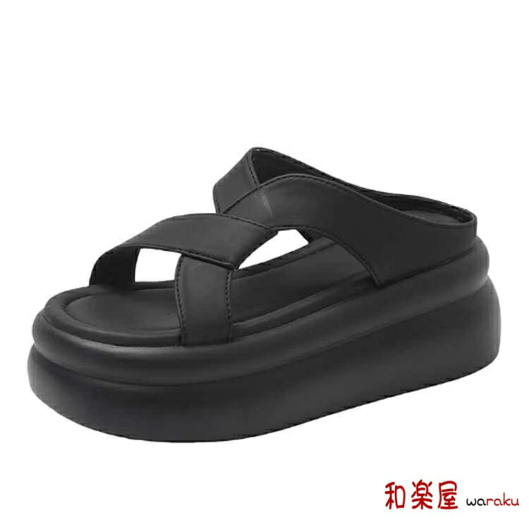 かかとなし スリッパ 歩きやすい ポサン コンフォート 軽量 フラット 7.5cmヒール レディース 厚底サンダル スポーツサンダル