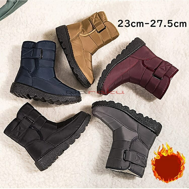 レディース メンズ ブーツ ウインターブーツ ショートブーツ ムートンブーツ 防滑 防風 防水 防寒 撥水 裏起毛 ムートン 雪 靴 あったか ブーツ 真冬 シンプル カジュアル ショートブーツ 冬 歩きやすい スノーブーツ カジュアル ボア 保暖 厚底 ムートンブーツ 23-27.5cm(4)