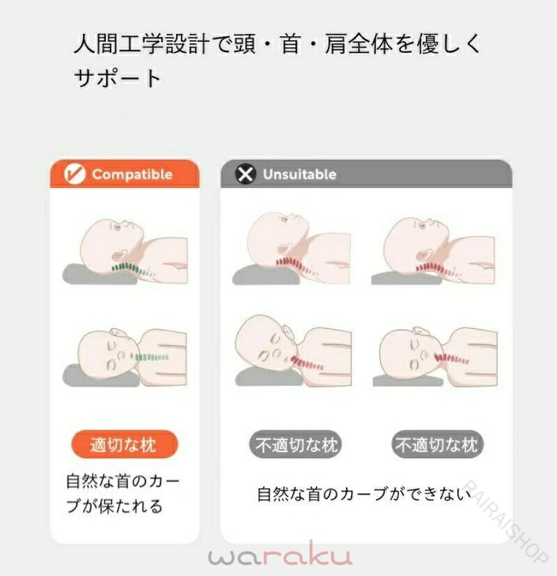 送料無料 子供 への ギフト 枕 子供用 ジュニア用 高さ 選べる 丸洗い 可能 パイプ 通気性 高い 頸椎 保護 首 肩 フィット 枕 低め 高さ 選択 可能 仰向け寝 横向き寝 快眠 オールシーズン 夏 ピロー [2]