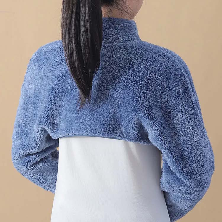 寝具 顔まですっぽりあったかケープ レディース トップス 肩当て 防寒対策 顔まですっぽりあったかケープ ルームウェア 肩掛け 前開き メンズ 吸湿発熱 軽量 静電気防止 着る毛布 オフィス 部屋着 極暖 もこもこ ふわふわ [3]