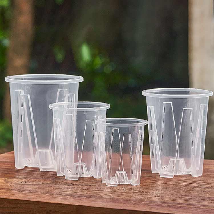 植木鉢 10鉢セット 蝶蘭 植木鉢 透明 穴付き プラスチック 蘭の鉢 胡蝶蘭鉢 洋蘭鉢...