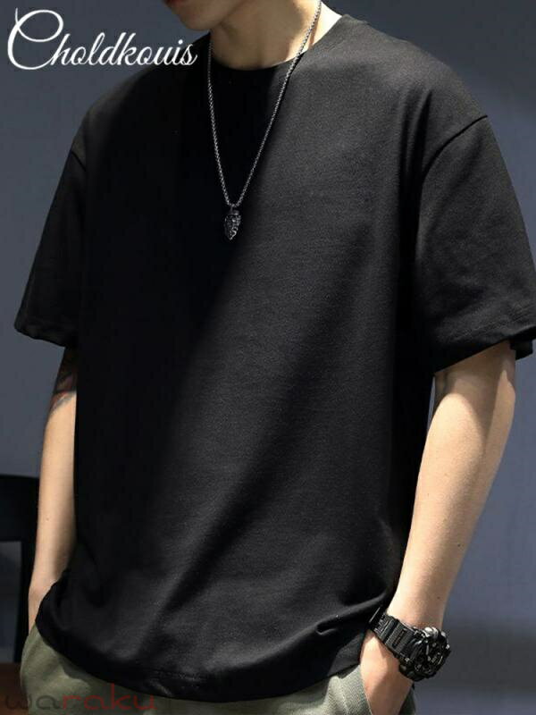 樂天商城 - Tシャツ ユニセックス 白 半袖 クルーネック 厚手 260g 綿 シンプル ゆったり 着回し