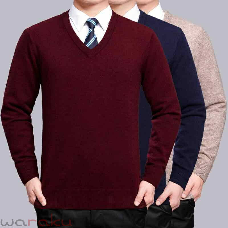 乐天商城 - ニット メンズ 男性用 Vネック ウール セーター トップス 秋冬 厚手 リブ 165/M 170/L 175/XL 180/XXL 185/XXXL 190 ワインレッド ブルーグレー ブラック グレー