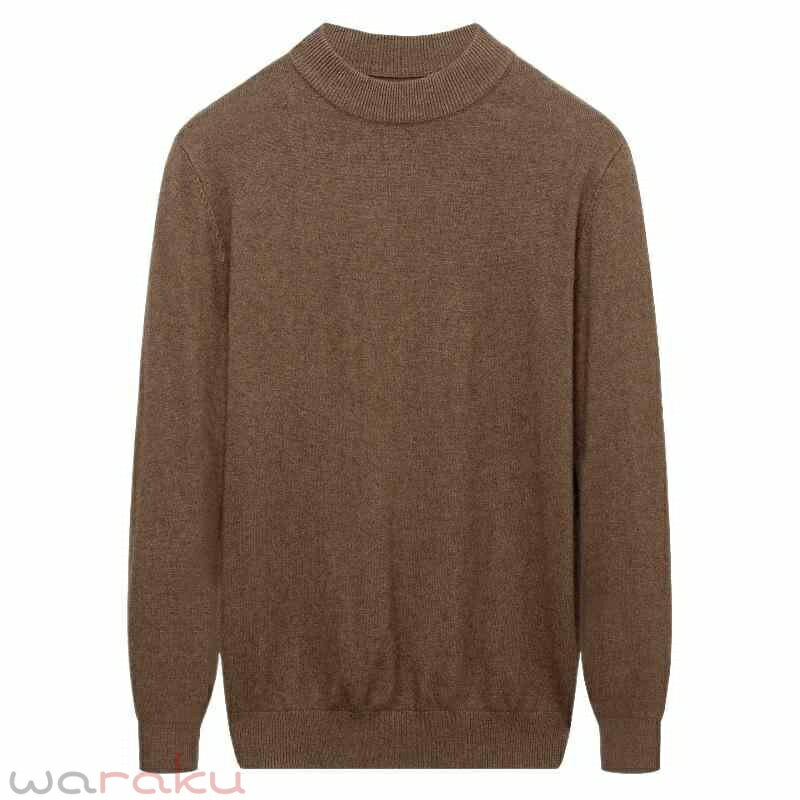 Rakuten - セーター 男性用 カシミヤ ニット ハーフハイネック ウール トップス 秋冬 あったか 防寒 厚手 長袖 プルオーバー 無地 普段使い