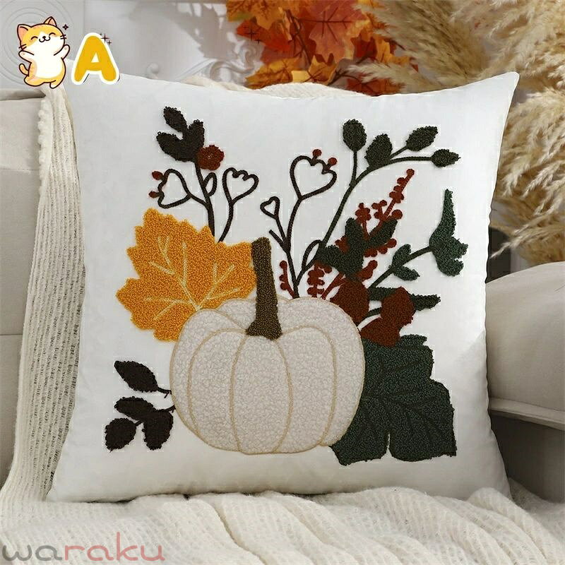 送料無料 クッションカバー 抱き枕カバー 45cm×45cm 座布団カバー カボチャ 背当てカバー角型 四角 無地 シンプル 背当て 在宅勤務 マルチカラークッションカバー ハロウィン Halloween 楽天海外通販 [2]