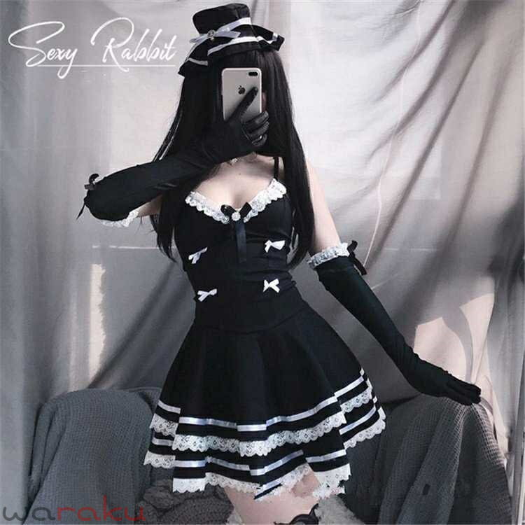 樂天商城 - 制服 レディース コスプレ服 メイド服 ワンピース パジャマ ナイトウェア コスチューム ノースリーブ アダルトグッズ セクシー