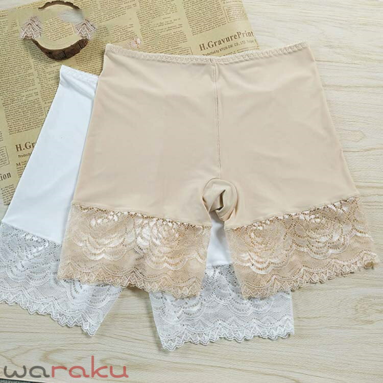 ペチパンツ ショートパンツ レディース インナーパンツ ペチコート 2枚入り 3分丈 ...