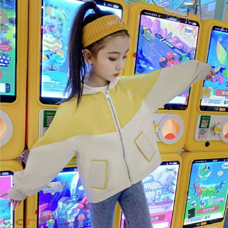子供服 薄手 春 女の子 コート アウター キッズ フード付き マウンテンパーカー ジャケット 110 140 上着 防風 ウインドブレーカー 秋 160 ジップアップ バイカラー ブルゾン ジュニア マウンテンパーカー
