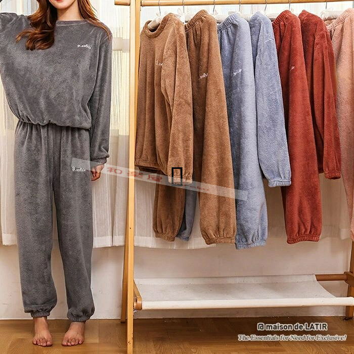 Room Wear - 【2点600円割引】着るだけで可愛い暖かいルームウェアセット　ふわふわ　暖かい　柔らかい　上下セット　ルームウェア　パジャマ