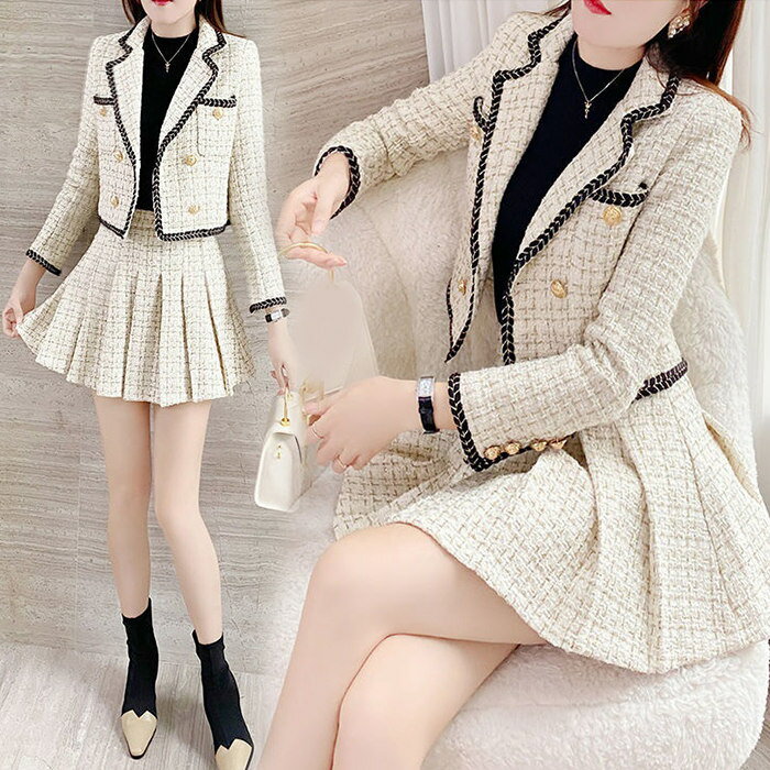 スカートスーツ レディース セットアップ 長袖通勤スーツ セレモニースーツ チェック柄 グレンチェック タイトミニスカート オールシーズンスーツ アウター ビジネススーツ 制服仕事 事務服OL 結婚式 二次会 お呼ばれ OL オフィス 大人 セレブ パーティー エレガント