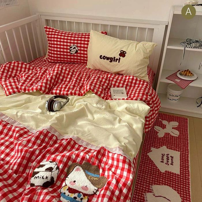 掛け布団シングル薄い布団チェック柄...