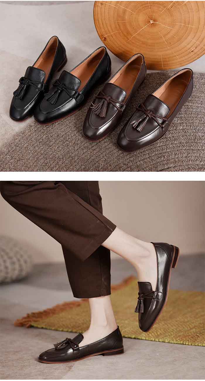 【2点600円割引】ローファー レディース パンプス シューズ ローヒール スクエアトゥ ぺたんこ ぺたんこ靴 やわらかい 歩きやすい 通勤 通学 オフィス 防水 シンプル カジュアル 黒 ブラック 茶 ブラウン