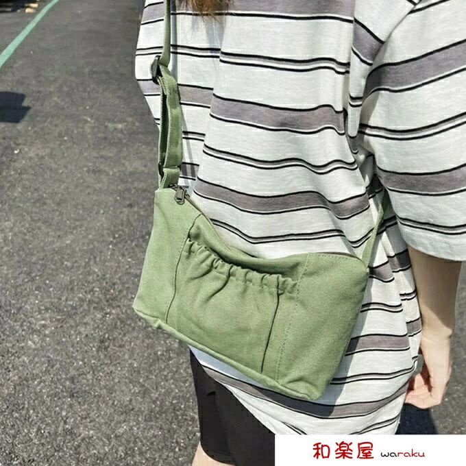 ミニ ショルダーバッグ 男女兼用レディース メンズ 綿キャンバス サコッシュバッグ コットン綿 帆布 小さめ 厚手 丈夫 洗い