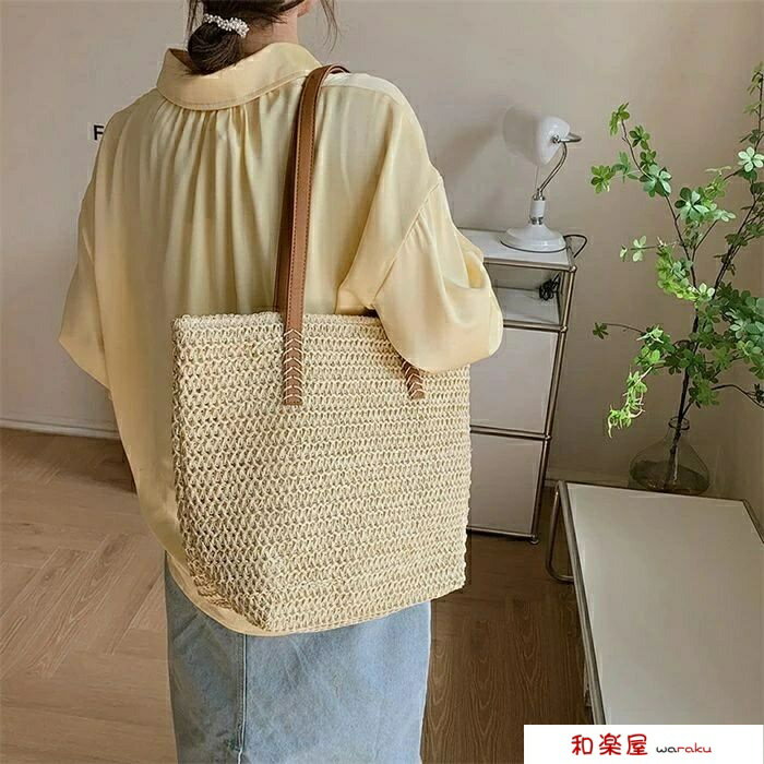 手提包型 - 【2点600円割引】鞄 a4 肩がけ 肩掛け 肩掛けバッグ 大きめ 大きめトートバッグ 夏 春 大容量 トート トートバッグ カゴバッグ レディース