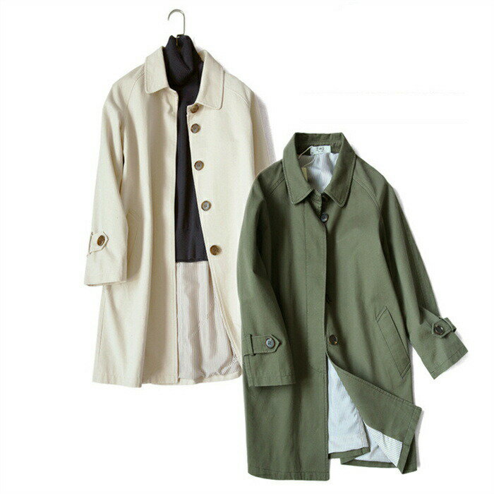 Turn-Down Collar Coat - トレンチコート レディース 秋 春 コート スプリングコート ステンカラーコート 秋コート ドロップショルダー 洗える アウター ライトアウター ロングコート カジュアル ライトコート 大きいサイズ 無地 裏地付き おしゃれ 体型カバー 上品 通勤 通勤 入園式 卒業式