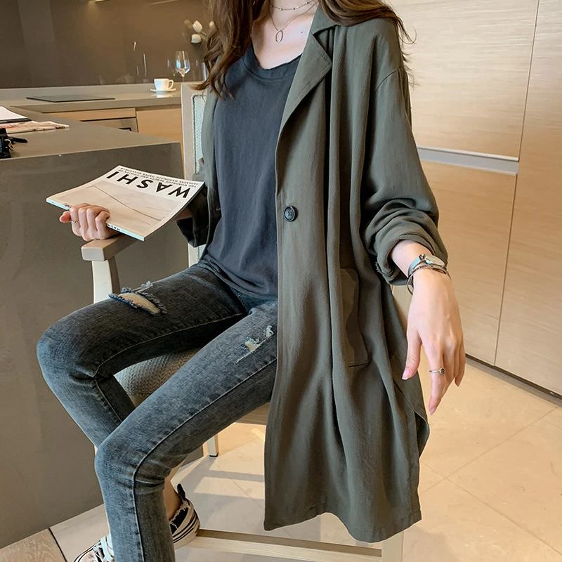 其它 - 【2点600円割引】トレンチコート レディース 春 スプリングコート ロング丈 ロングコート アウター　ジャケット 春コート　ゆったり カジュアル 大きいサイズ無地 通勤 OL 30代 40代