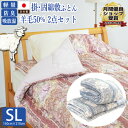 日本製 呼吸する布団 羊毛混 50% 布団セット 2組 掛・固綿3層敷布団 2点セット シングル 掛150×210cm 敷100×210cm 固綿 敷布団 吸湿...