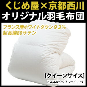 【送料無料】【羽毛布団クイーン】フランス産ホワイトダックダウン93%・羽毛布団【クイーン:210×210cm】【西川】【掛け布団】【日本製】【RCP】