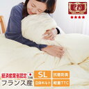 【高品質】日本製 羽毛布団 フランス産 ホワイトダウン エクセルゴールド シングル 350dp以上 SEK加工 立体キルト TTC ロング ランク 楽天 国産 ...