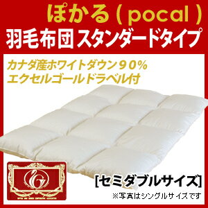 エクセルゴールドラベル・ぽかる羽毛布団【セミダブル:170×210cm】◆カナダ産ホワイトダウン90%!【羽毛布団セミダブル】【羽毛掛け布団】【羽毛ふとん】【羽毛布団送料無料】【smtb-MS】
