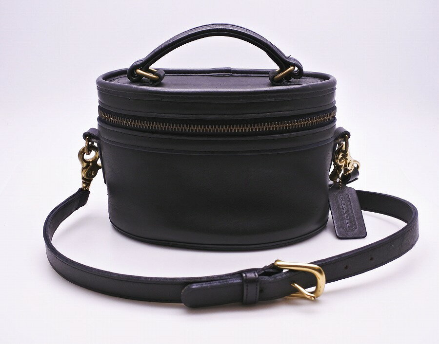 ◆[USED/中古]◆送料無料◆【中古】コーチ COACH：ヴィンテージ バニティ型レザーショルダーバッグ ネイビー　オールドコーチ　レディース　ショルダーバッグ【RCP】【中古】