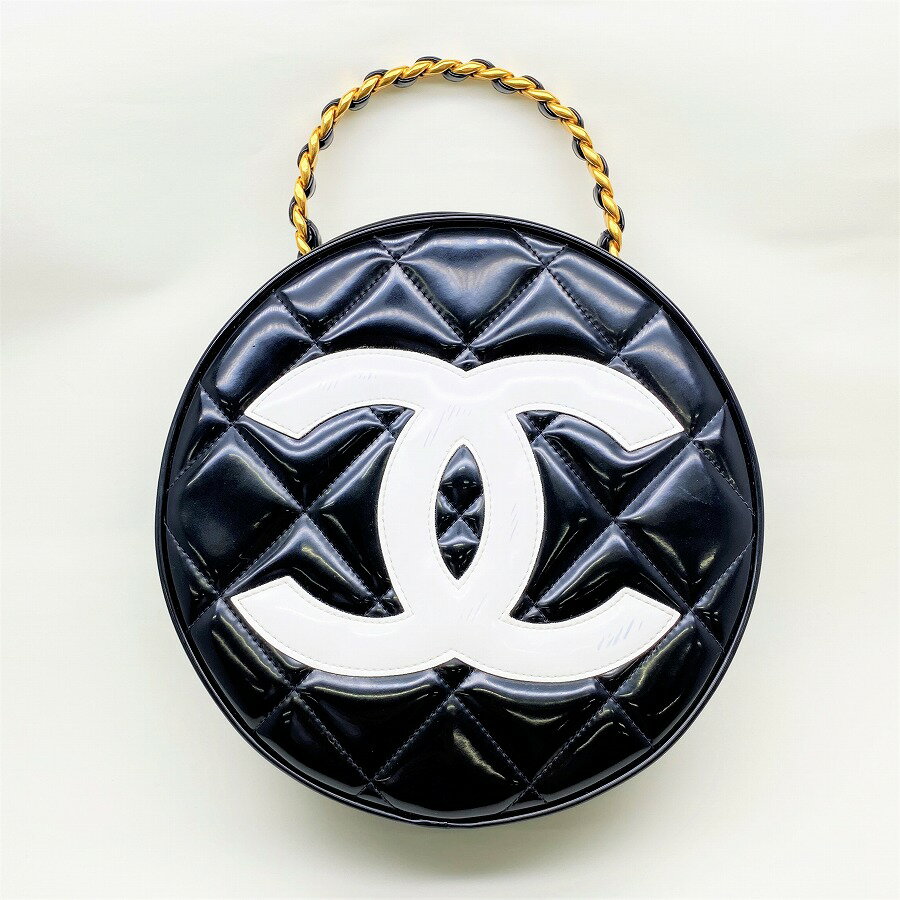 ◆[USED/中古]◆送料無料◆CHANEL シャネル　エナメルココマークラウンドバニティ　ブラック【RCP】【中古】