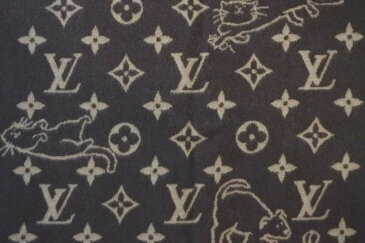 ◆[USED/中古]◆送料無料◆Louis Vuitton ルイヴィトン　キャットグラム ブランケット 毛布 モノグラム ブラウン ウール 動物 美品 N33321