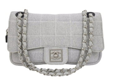 CHANEL シャネル ヴィンテージ スポーツライン チェーンショルダーバッグ マトラッセ グレー シルバー金具 10番台 N38269