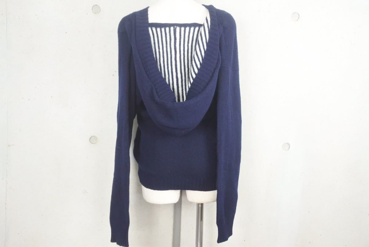 [USED/中古]CHANEL シャネル ニット・セーター ニットパーカー トップス セーター ネイビー ボーダー P32600 ココマーク 34285 08P P32600K00756 M5823 カシミヤ 34 Aランク【中古】