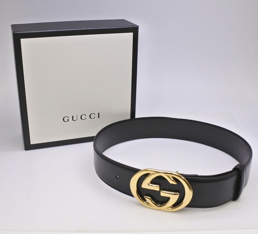 USED/中古 GUCCI グッチ ベルト バックル GGバックル ゴールド金具 細ベルト 209417 65cm ブラック レザー ゴールド金具 AB（良い）ランク 中古 tdc-000633-4e